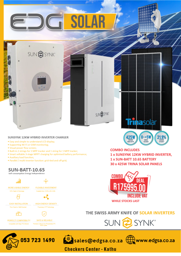 SUNSYNK 12KW HYBRID INVERTER CHARGER